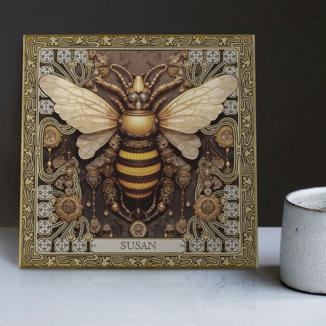 Personalised Tribal Jewel Bee Spirit Animal Tile (Creator Uploaded)