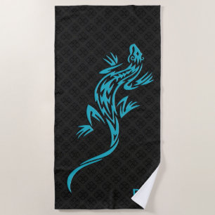 Personalised Tribal Lizard Beach Towel
