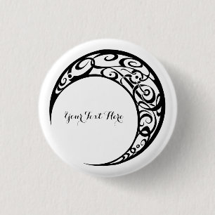 Personalised Tribal Moon Symbol 3 Cm Round Badge