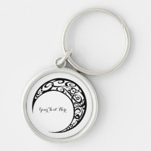 Personalised Tribal Moon Symbol Key Ring