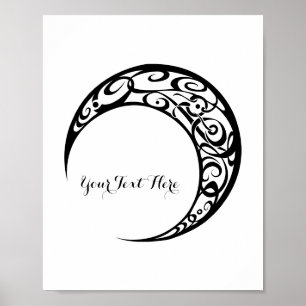 Personalised Tribal Moon Symbol Poster