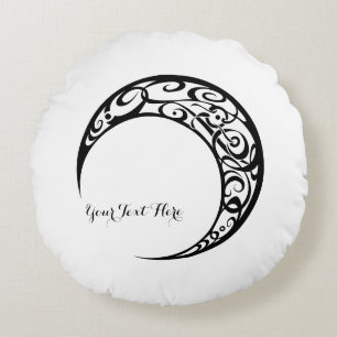 Personalised Tribal Moon Symbol Round Cushion