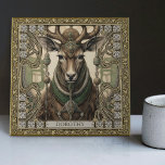 Personalised Tribal Spirit Deer Altarpiece Tile<br><div class="desc">Step into the mystical realms of nature and soul with our Personalised Tribal Spirit Deer Ceramic Tile. Inspired by the harmonious interplay of happycore aesthetics and carpet punk, this ceramic tile presents a unique visual treat that bridges the ordinary and the divine. An enchanting deer, adorned with tribal jewels, graces...</div>