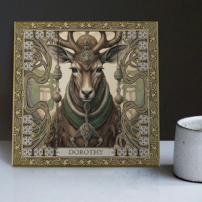 Personalised Tribal Spirit Deer Altarpiece Tile (Creator Uploaded)