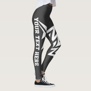 Personalised Tribal Star Design Charcol Grey Leggings