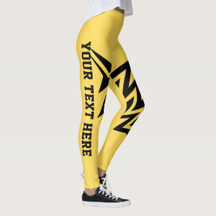 Personalised Tribal Star Design Mustard Yellow Leggings
