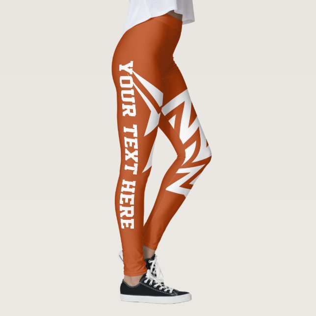 Personalised Tribal Star Design Rust Orange Leggings (Right)