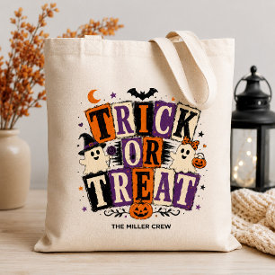 Personalised Trick or Treat Family Halloween  Tote Bag