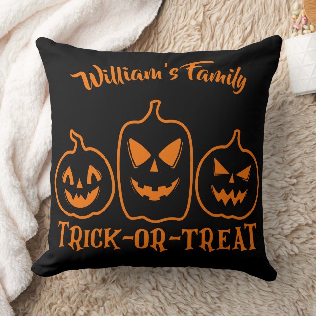 Personalised Trick or Treat Halloween  Cushion (Blanket)