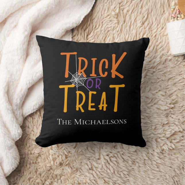 Personalised Trick or Treat Monogram Cushion (Blanket)