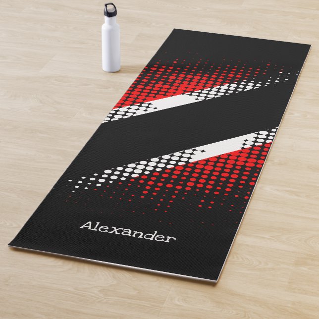 Personalised Trinidad and Tobago Dot Pattern Flag Yoga Mat (In Situ)