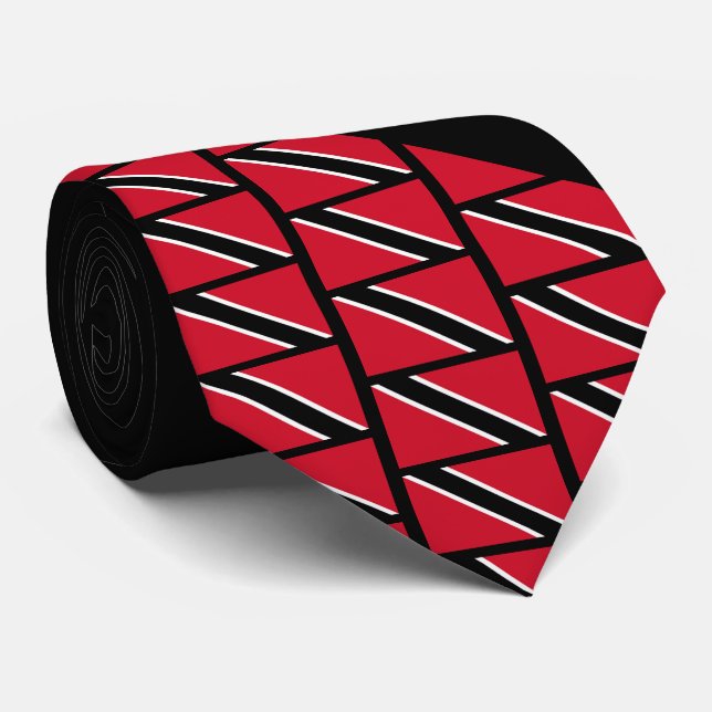 Personalised TRINIDAD FLAG Monogram Tie (Rolled)