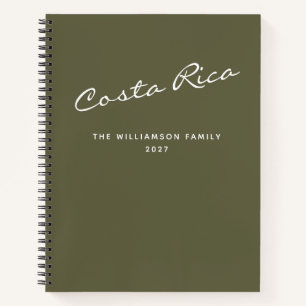 Personalised Trip Vacation Green Travel Journal