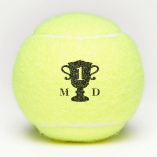 Personalised trophy cup custom monogram set of tennis balls
