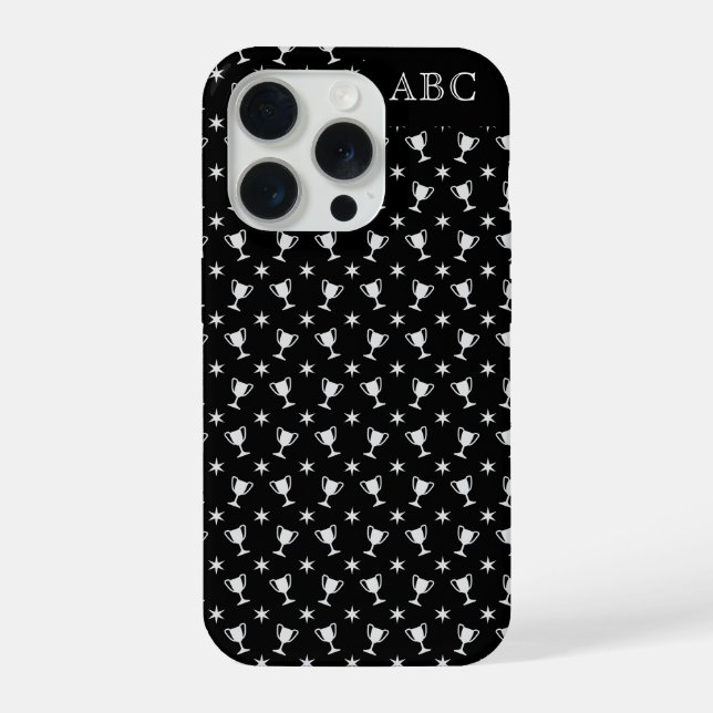 Personalised Trophy pattern black iPhone Case (Back)