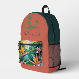 Personalised Tropical Backpack – Custom Name text 