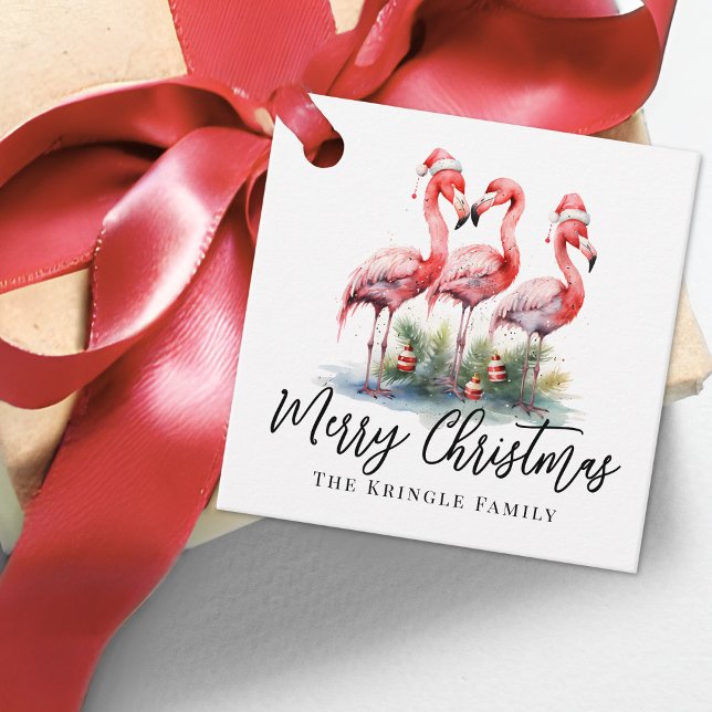 Personalised Tropical Beach Christmas Favour Tags (Personalized Tropical Beach Christmas Favor Tags)