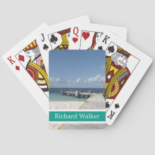Personalised Tropical Beach Playing Cards