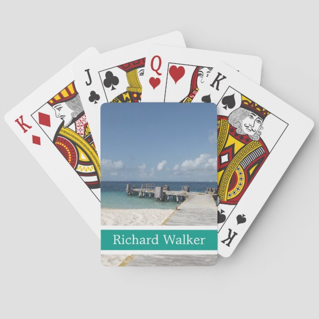 Personalised Tropical Beach Playing Cards (Back)