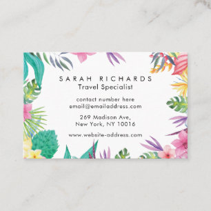 Personalised Tropical Beach Travel Business Card