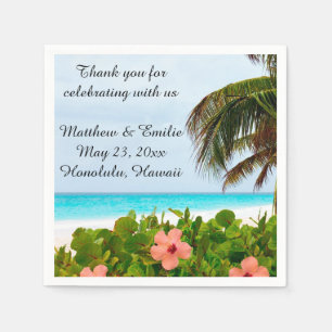 Personalised Tropical Beach Wedding Napkins