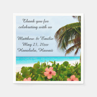 Personalised Tropical Beach Wedding Napkins