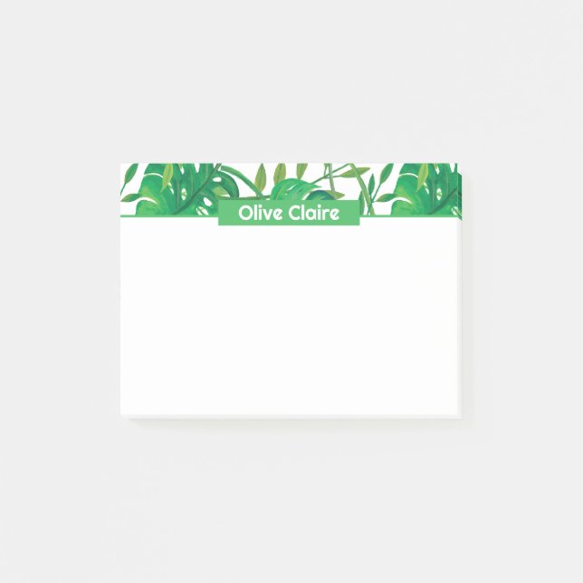 Personalised Tropical Border Post-it Notes (Front)