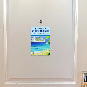 Personalised Tropical Cruise Ship Stateroom Door Magnet