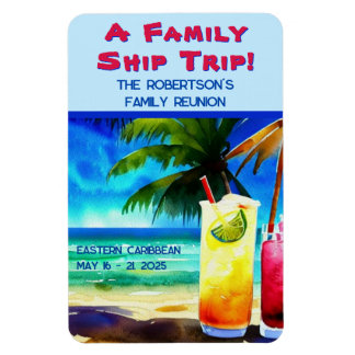 Personalised Tropical Drinks Cabin Door Magnet