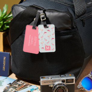 Personalised Tropical Flamingo Luggage Tag
