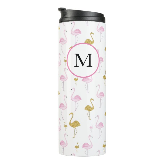 Personalised Tropical Flamingo Travel Mug (Rotated Right)