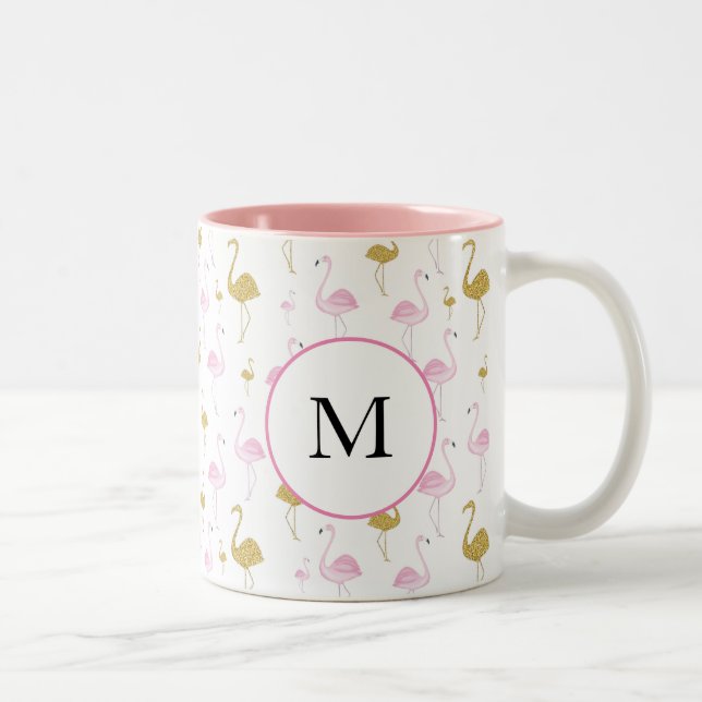 Personalised Tropical Flamingo Two Tone Mug (Right)
