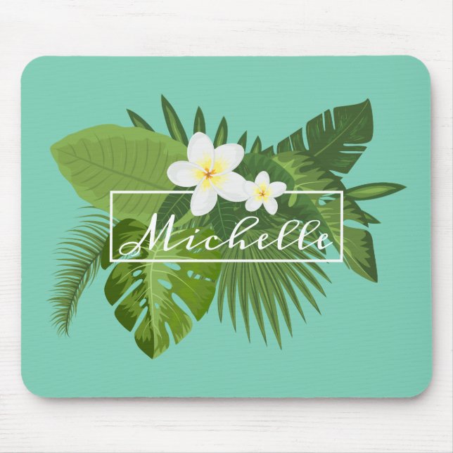 Personalised Tropical Floral Frame | Mousepad (Front)