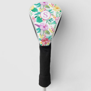 Personalised Tropical Floral Golf Head Cover