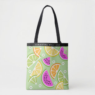 Personalised Tropical Fruit Summer Tote Bag