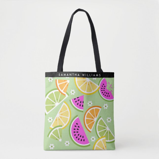 Personalised Tropical Fruit Summer Tote Bag (Front)