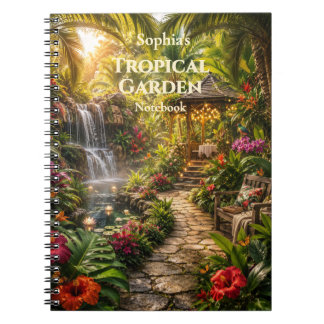 Personalised Tropical Garden Spiral Notebook