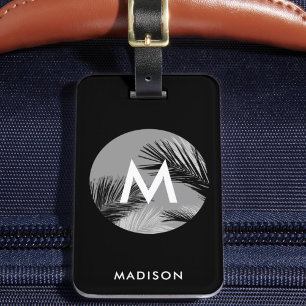 Personalised Tropical Monogram Modern Custom Luggage Tag