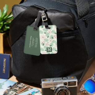 Personalised Tropical Monstera Plants Luggage Tag