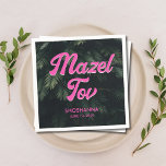 Personalised Tropical Neon Bat Mitzvah Napkins<br><div class="desc">Add some fun and tropical vibes to your Bat Mitzvah party with these "Mazel Tov" neon pink tropical napkins. Enter the Zazzle Design Tool for additional customisation.</div>