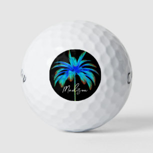 Personalised Tropical Palm Tree Script Ladies Golf Balls