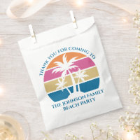 Personalised Tropical Palm Tree Sunset Beach Party