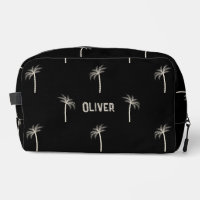Personalised Tropical Palm Trees Custom Name Black