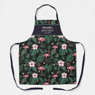 Personalised Tropical Pink Flamingo Apron