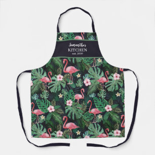 Personalised Tropical Pink Flamingo Apron
