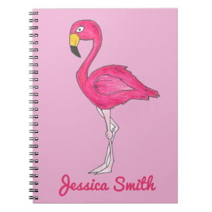 Personalised Tropical Pink Flamingo Bird Notebook