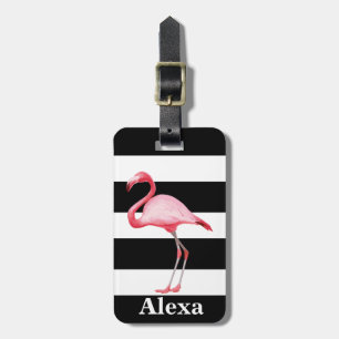 Personalised Tropical Pink Flamingo Luggage Tag