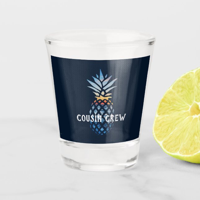 Personalised Tropical Sunset Pineapple Shot Glass (Front)