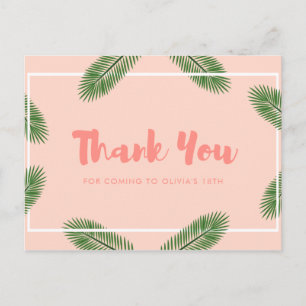 Personalised - Tropical Thank You Postcard