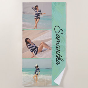 Personalised Tropical theme custom photos  Beach Towel